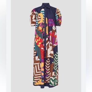 CAROLINA K valerie pleated kaftan dress in tropix